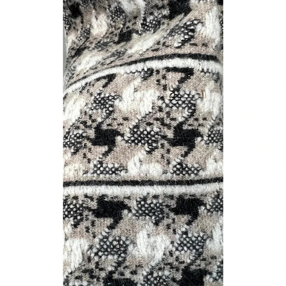 D. Exterior Made in Italy  Houndstooth Knitted Fringed Jacket - Picture 8 of 10